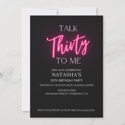 Talk 30 To Me 30th Birthday Party Invitation