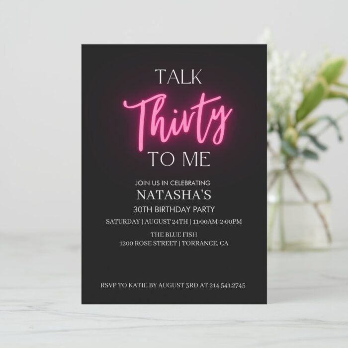 Talk 30 To Me 30th Birthday Party Invitation