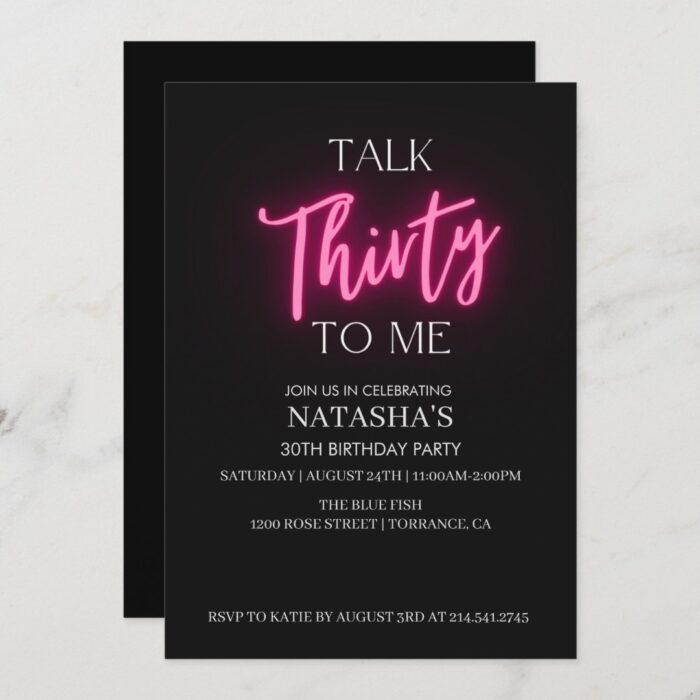 Talk 30 To Me 30th Birthday Party Invitation